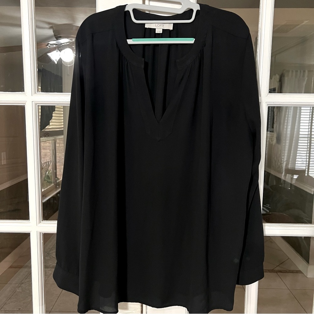 Loft XL long sleeve polyester blouse.